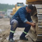 Calça Uniforme De Brim Com Faixa Refletiva Resistente Profissional 6 Azul marinho