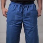 Calça Uniforme De Brim Com Faixa Refletiva Resistente Profissional 9 Azul royal