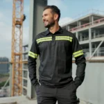 Camisa 2 Botões com Faixa Refletiva Uniforme Formal 11 Preto