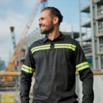 Camisa 2 Botões com Faixa Refletiva Uniforme Formal 13 Preto