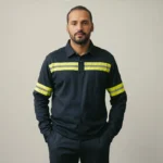 Camisa 2 Botões com Faixa Refletiva Uniforme Formal 5 Azul marinho