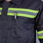 Camisa 2 Botões com Faixa Refletiva Uniforme Formal 6 Azul marinho