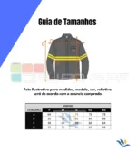 Camisa Brim Profissional Pesado Uniforme Formal Manga Longa Com Botão no Punho 18 tabela de medidas