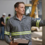 Camisa Jaleco Brim Uniforme Reforçado Profissional Faixa Refletiva Cinza 3