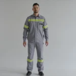 Conjunto Eletricista Camisa Manga Longa Calça com Faixa Refletiva NR10 1 Cinza