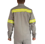 Conjunto Eletricista Camisa Manga Longa Calça com Faixa Refletiva NR10 11 Cinza
