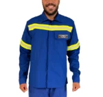 Conjunto Eletricista Camisa Manga Longa Calça com Faixa Refletiva NR10 6 Azul royal